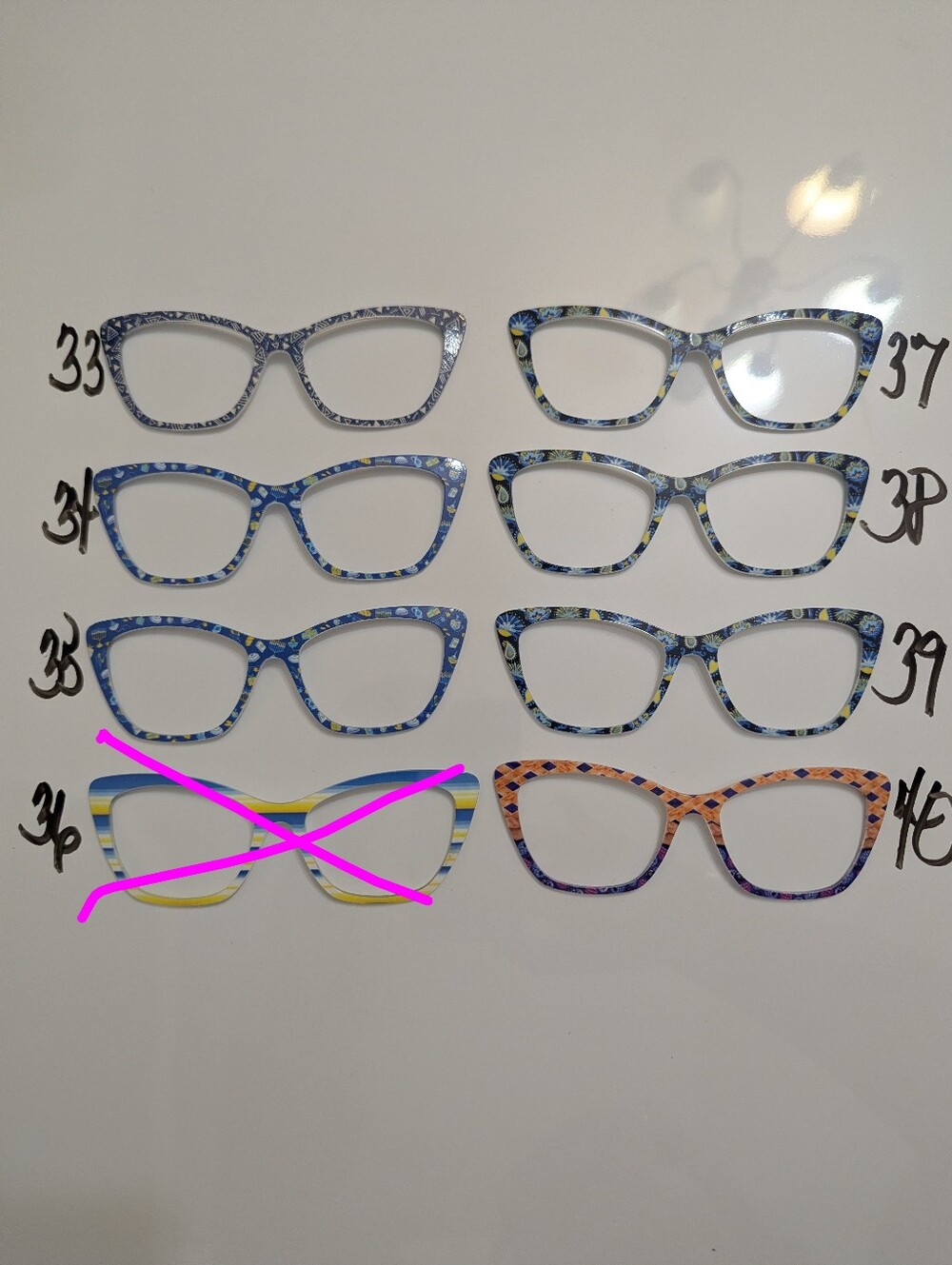 Colorful Pair Eyewear Toppers For Wandas, Toppers Are Sold Individually